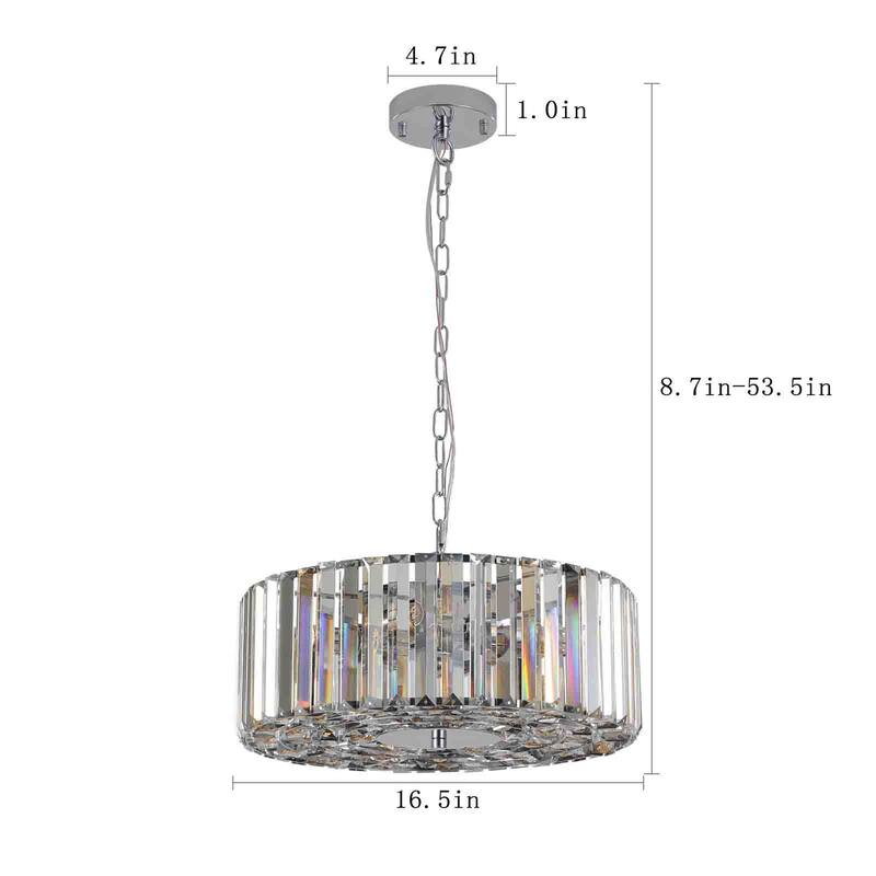Transparent Modern Round Crystal Chandelier for Living Room