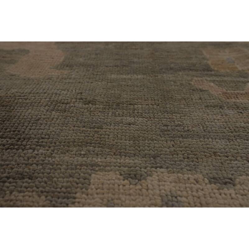 Grey Vegetable Dye Oushak Turkish Large Area Rug Handmade Wool Carpet - 9'11"x 13'10"