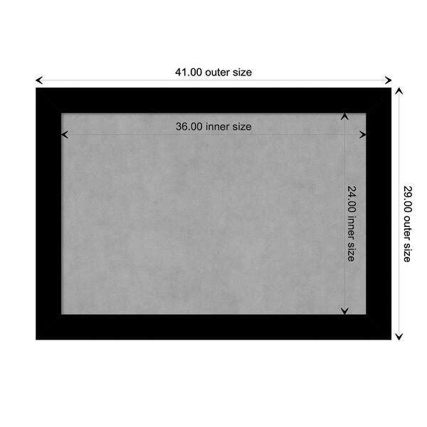 dimension image slide 15 of 17, Amanti Art Basic Black Framed Magnetic Board