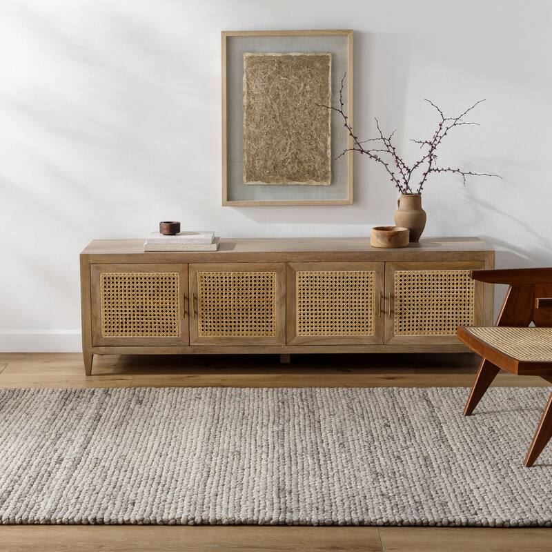 Latrell Rustic Solid Area Rug - 5' x 7' 6" - Warm Gray