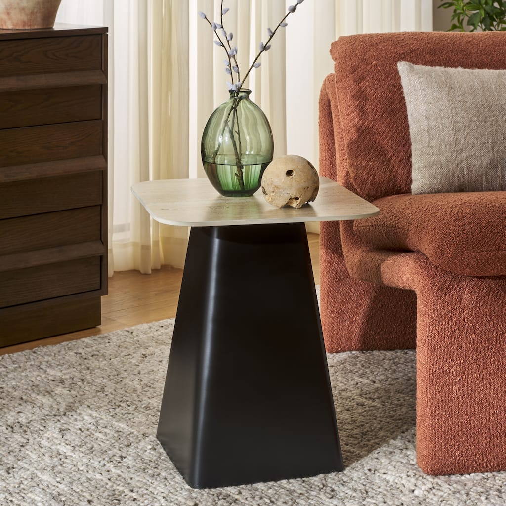SAFAVIEH Home Fedo Tall Porcelain Side Table - 16"W x 16"D x 19"H