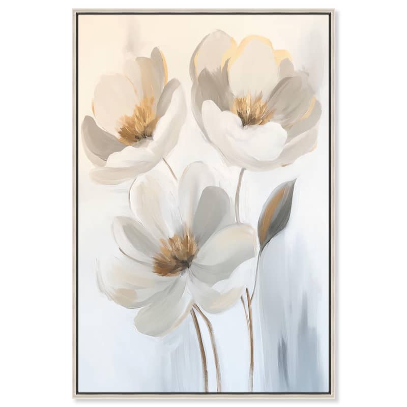 Silvered Flora I Canvas by Art Remedy - 10" x 15" - Silver