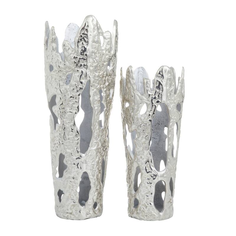Aluminum Contemporary Vases 20 x 7 x 6 (Set of 2)