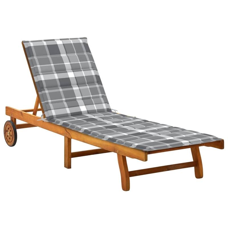 vidaXL Patio Lounge Chair Sunbed Sunlounger with Cushion Solid Acacia Wood