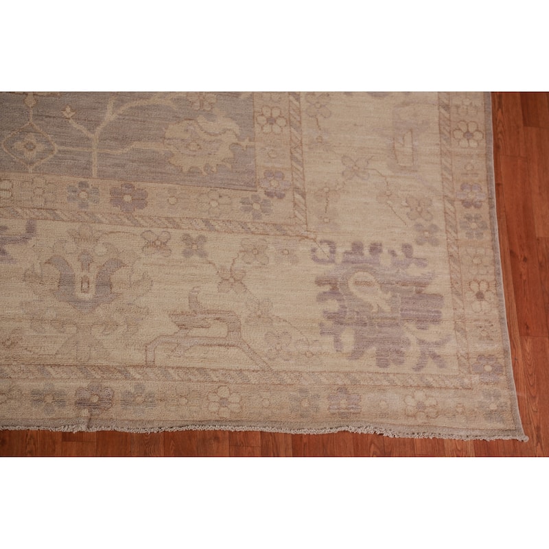 Vegetable Dye Brown Oushak Turkish Large Rug Handmade Wool Carpet - 13'0" x 19'0"