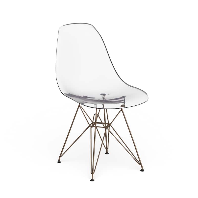 Clear and Gold Metal Eiffel Chair (Set of 2) - Clear