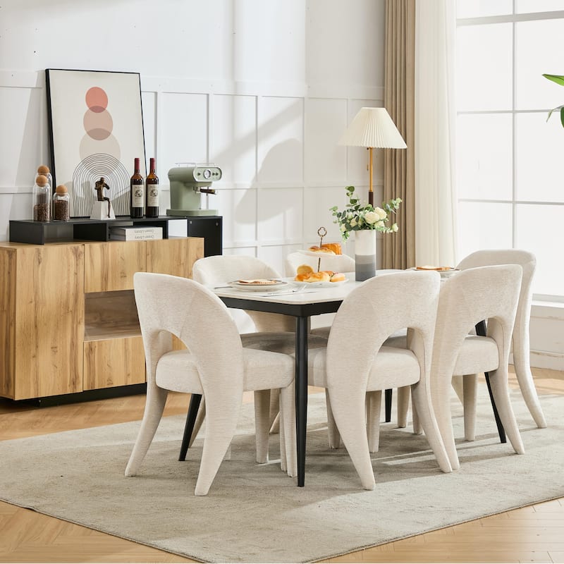 Metal Legs Dining Chair,Cushion Is Comfortable,Design Is Simple