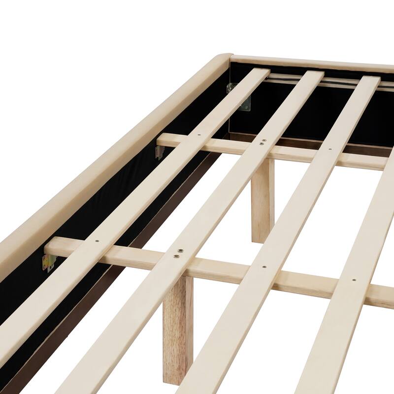 Christopher Knight Home - Modern Velvet Upholstered Bed Frame with Solid Wood Base