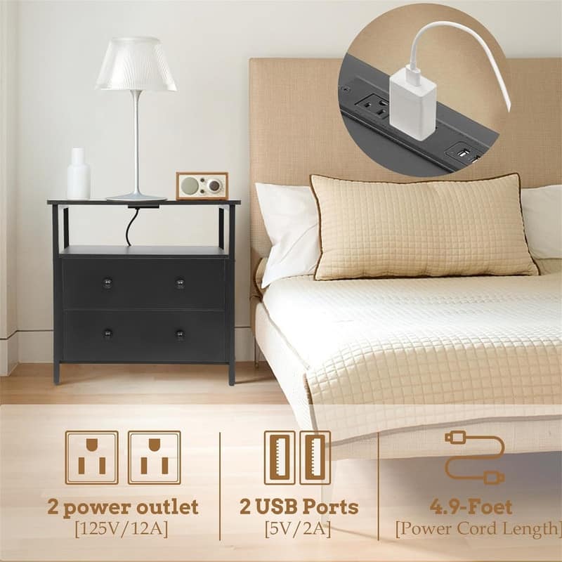 Nightstand with Charging Station