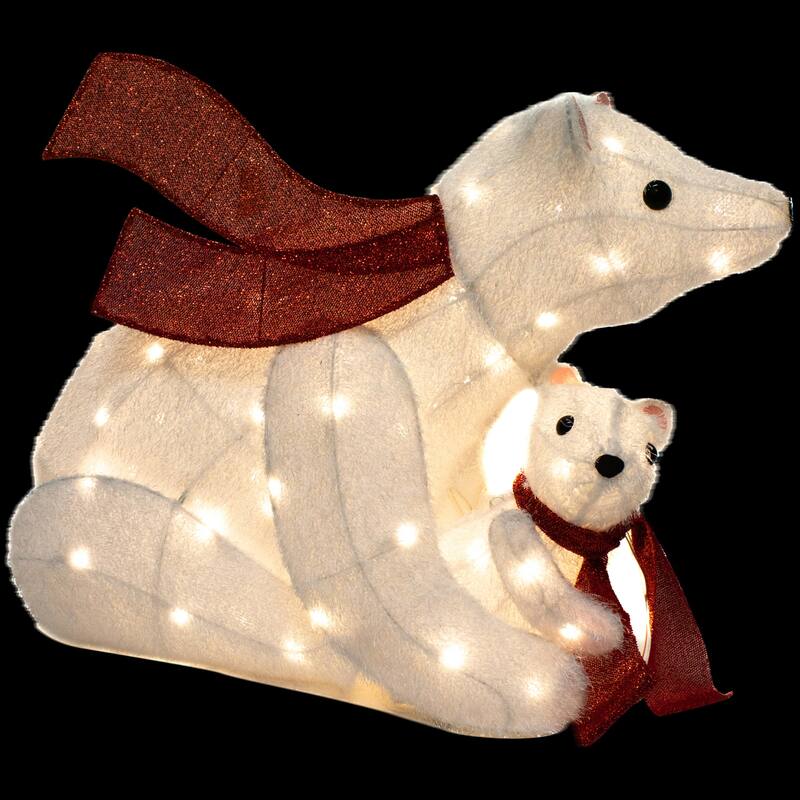 Christmas 3 ft. Lighted LED Polar Bear Family Set/2