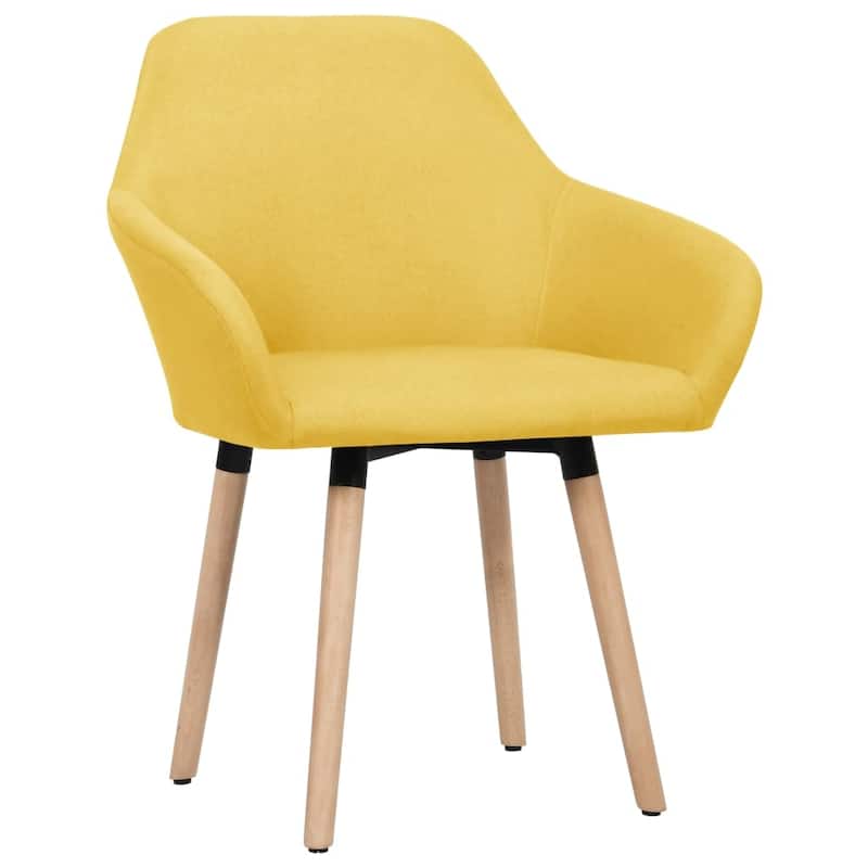 vidaXL Dining Chair Accent Upholstered Arm Chair with Solid Wood Legs Fabric - 24.4" x 21.3" x 32.9"