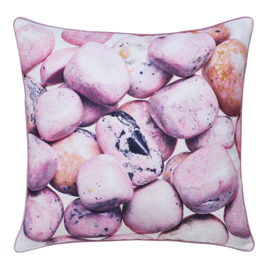 StyleCraft Norman Wyatt Home - Pebble Stone Print Pillow - Pink