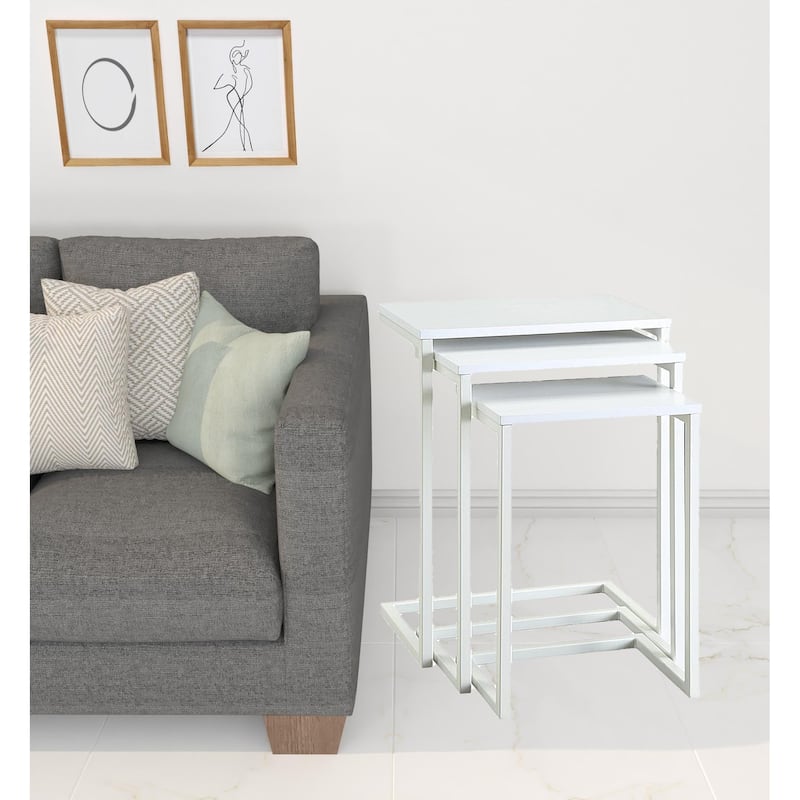 HomeRoots 24" White Solid Wood Rectangular End Table - Wood