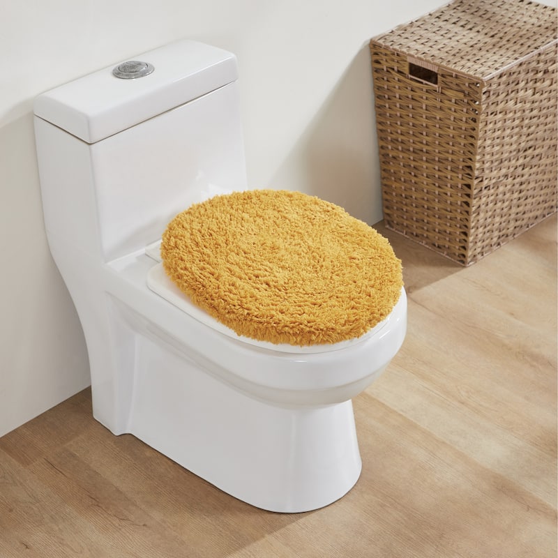 Better Trends 18 x 20 Toilet Lid Cover 100% Cotton Tufted Water Absorbent Machine Washable Lux Collection