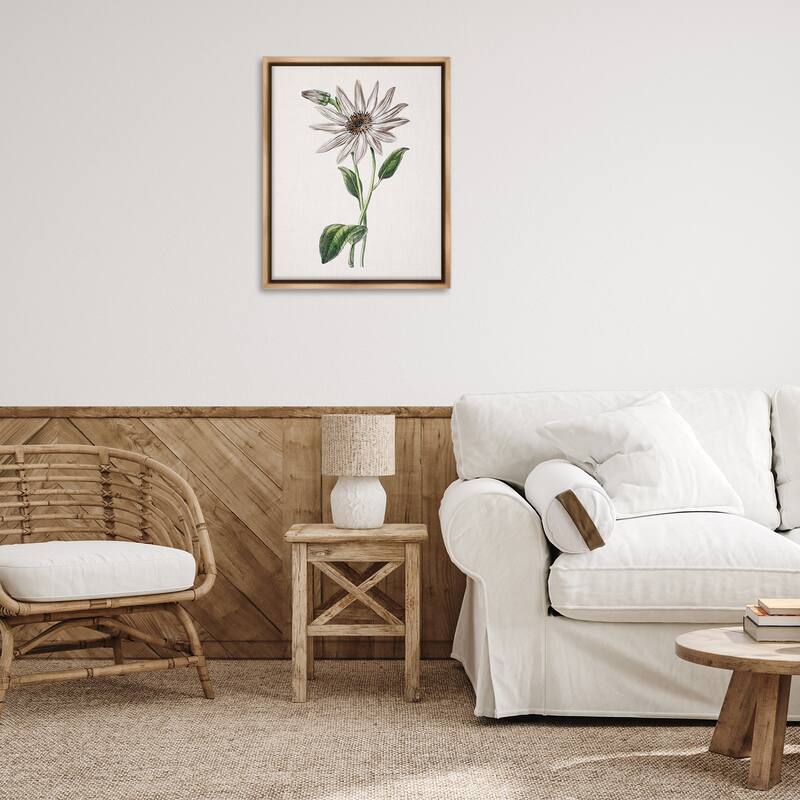 Stupell Vintage Mum Sprig Framed Floater Canvas Wall Art Design By CAD Designs