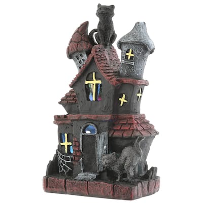 National Tree Company Halloween Haunted House Decoration, LED Lights, 7 Inches - 7 in