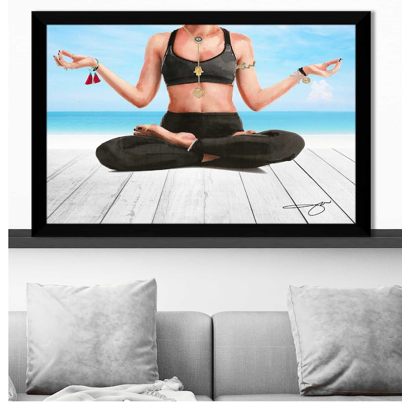 "Yoga Beach Girl" by Jodi Print on Acrylic