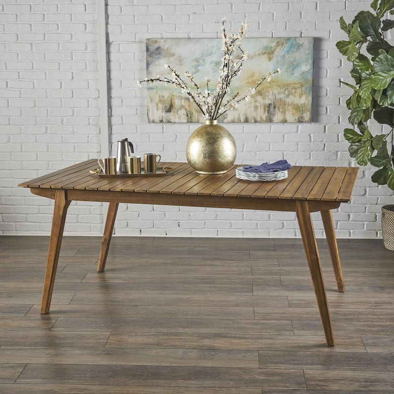 Christopher Knight Home - Outdoor Solid Wood Dining Set Options with Handwoven Wicker Chairs and Multiple Table Styles