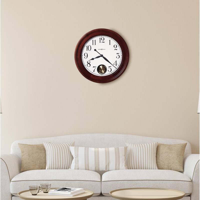 Howard Miller Griffith 25 Inch Classic, Modern, Transitional Statement Wall Clock with Large Numbers, Reloj De Pared - Cherry