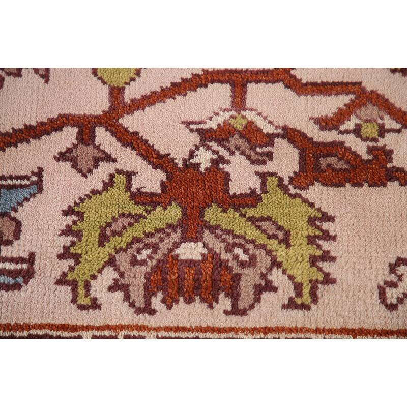 Transitional Pink Oushak Area Rug Handmade Oriental Wool Carpet - 7'10"x 9'10"