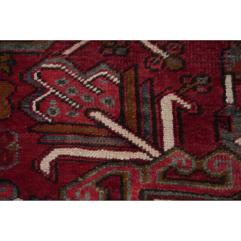 Hand Knotted Oriental 100% Wool Carpet Traditional Medallion Red Heriz Area Rug - 13' 2'' X 9' 11''