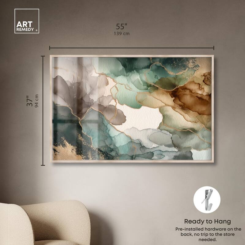Golden Estuary II Shadowbox by Art Remedy