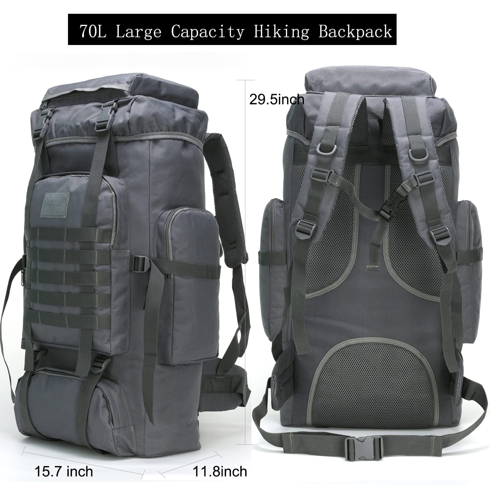 70l Hiking Backpack for Men Waterproof Military Camping Rucksack Travel Daypack - Bed Bath & Beyond - 40365372 70l Hiking Backpack for Men Waterproof Military Camping Rucksack Travel Daypack - Bed Bath & Beyond - 40365372