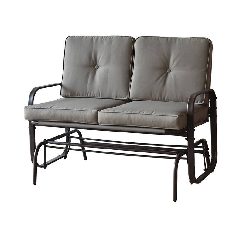 Tolentino 2-Person Brown Outdoor Loveseat Glider