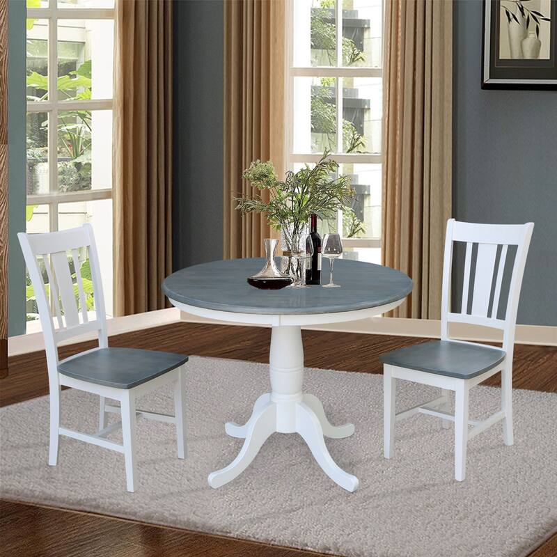 36" Round Top Pedestal Table With San Remo Chairs