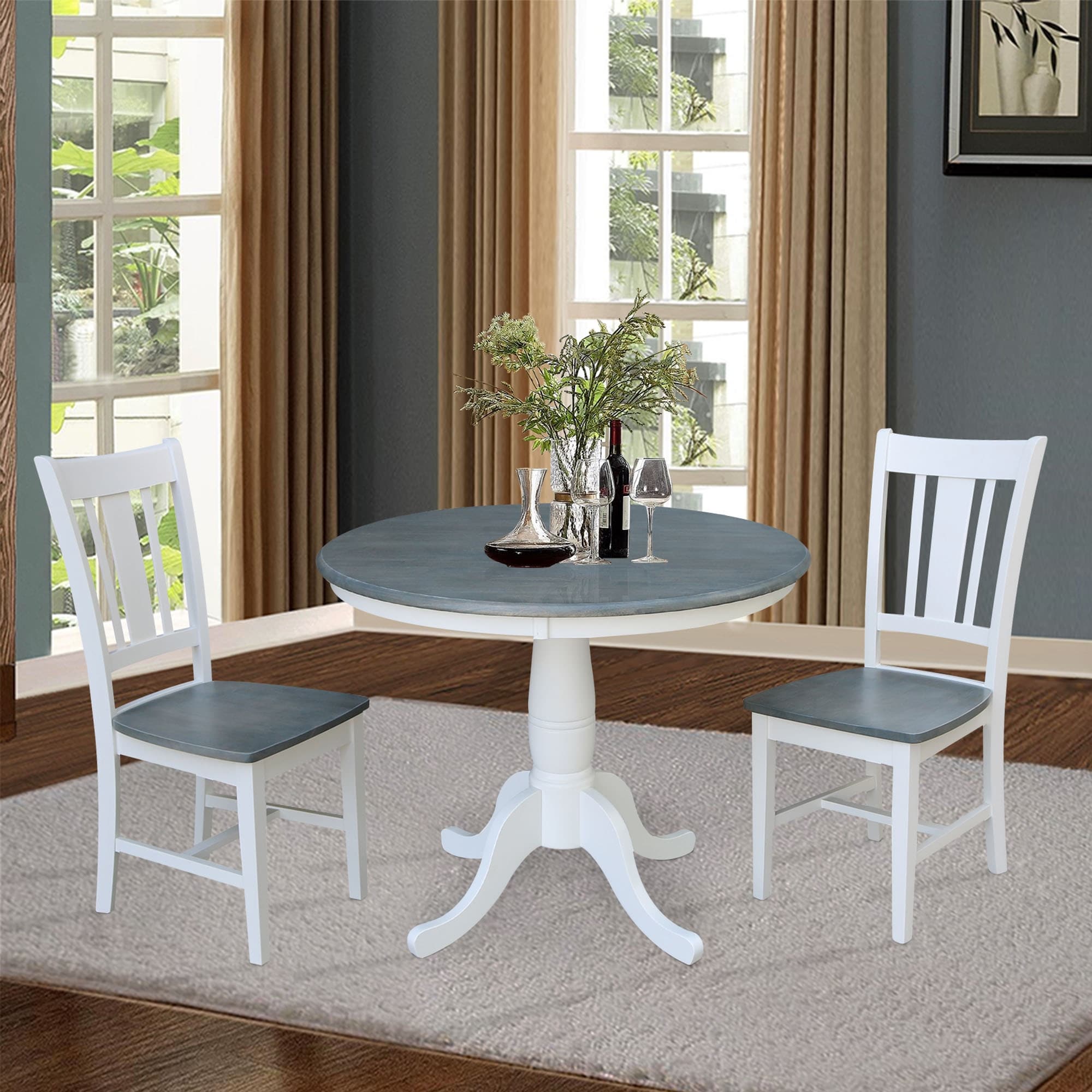 36" Round Top Pedestal Table With San Remo Chairs