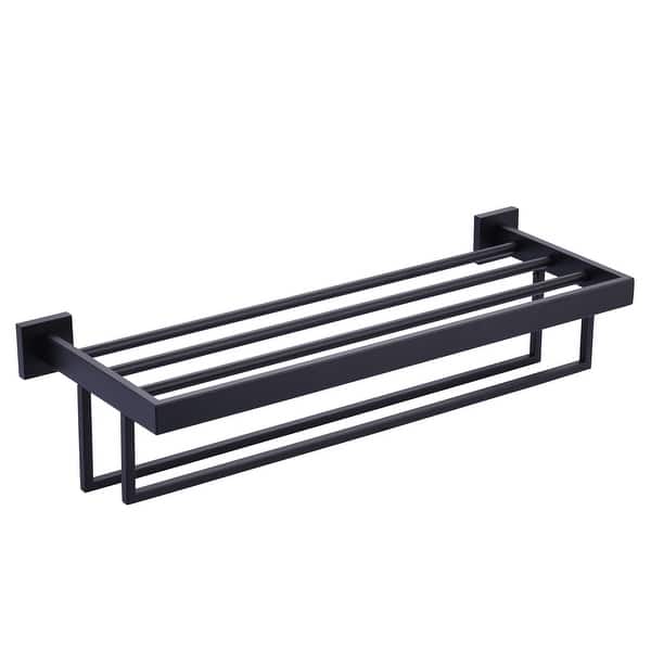 slide 2 of 10, Two Towel Holders Wall mounted Towel Rack Black