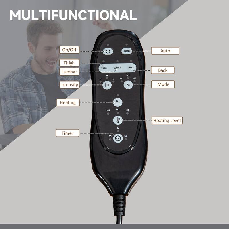 Rustic Massage Chair Office Chair with Heat and Footrest, Swivel Chair Leisure Chair with Adjustable Height