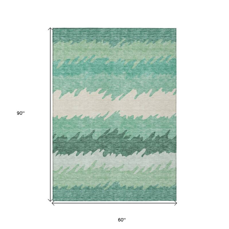 HomeRoots Striped Transitional Rectangle Outdoor Rug