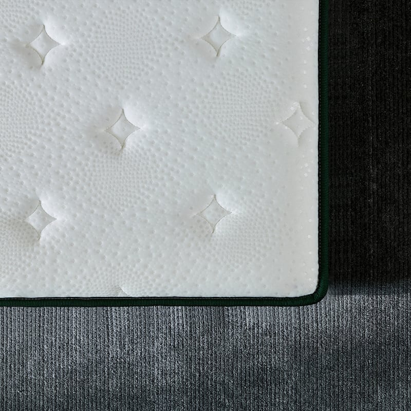 Modern Medium Firm Gel Memory Foam 12 in. Hybrid Motion Isolation Mattress - Green - Full