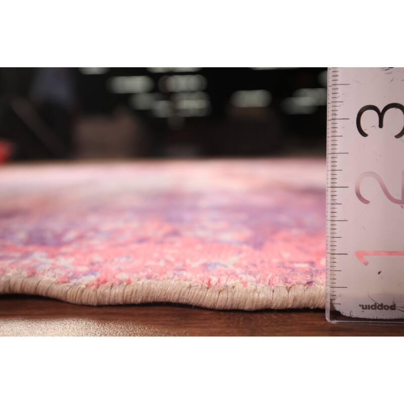All-Over Abstract Modern Round Area Rug Hand-Knotted Wool Carpet - 6'6" x 6'6"