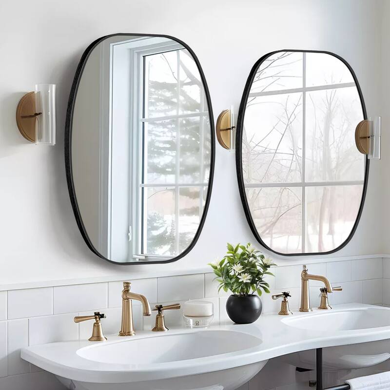 2 Pack Oval Mirror Vanity Decorative Wall Mirror