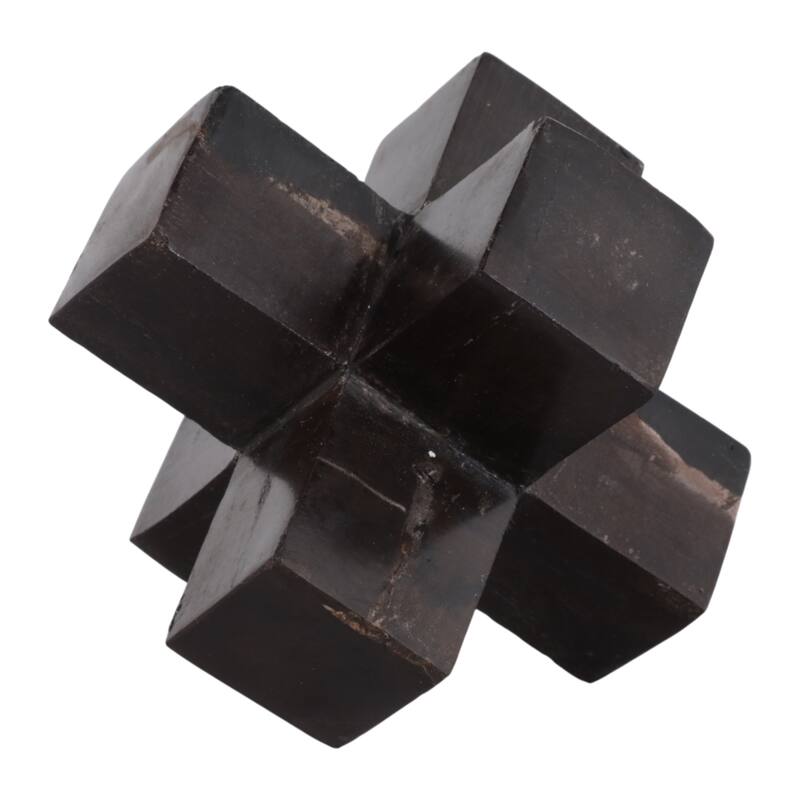 Wood Decorative Object Geometric Design for Home Bedroom Office Decor - 5" x 5" x 5"