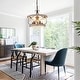 preview thumbnail 21 of 42, Oaks Aura 5-Light Farmhouse Wood Chandelier, Drum Chandelier for Dining Room Height Adjustable
