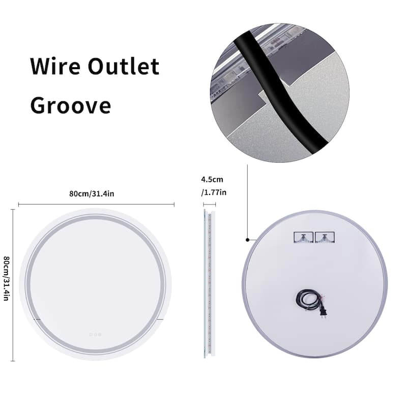 RGB Color Changing Front Back light Mirror Shatterproof Dimmable Anti-Fog Vanity Mirror ambient lighting