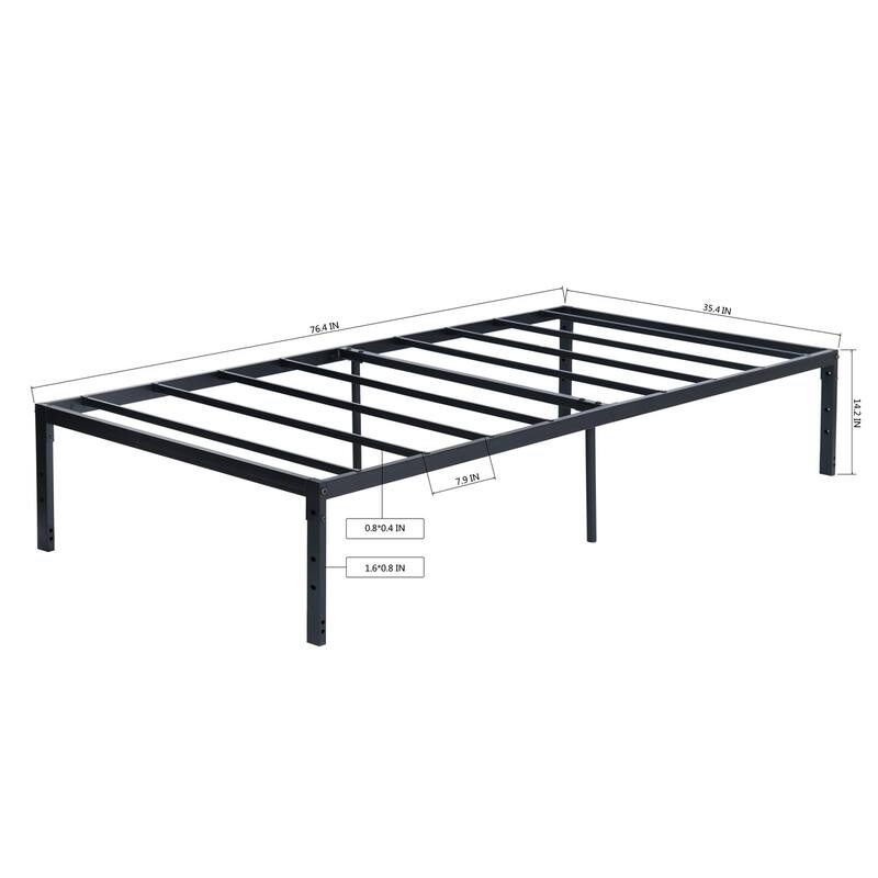 Homy Casa Metal Platform Bed Frame with RGB LED Light Strip