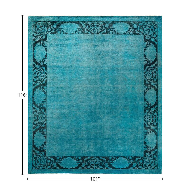 Vibrance, One-of-a-Kind Hand-Knotted Area Rug - Blue, 8' 5" x 9' 8" - 8' 5" x 9' 8"