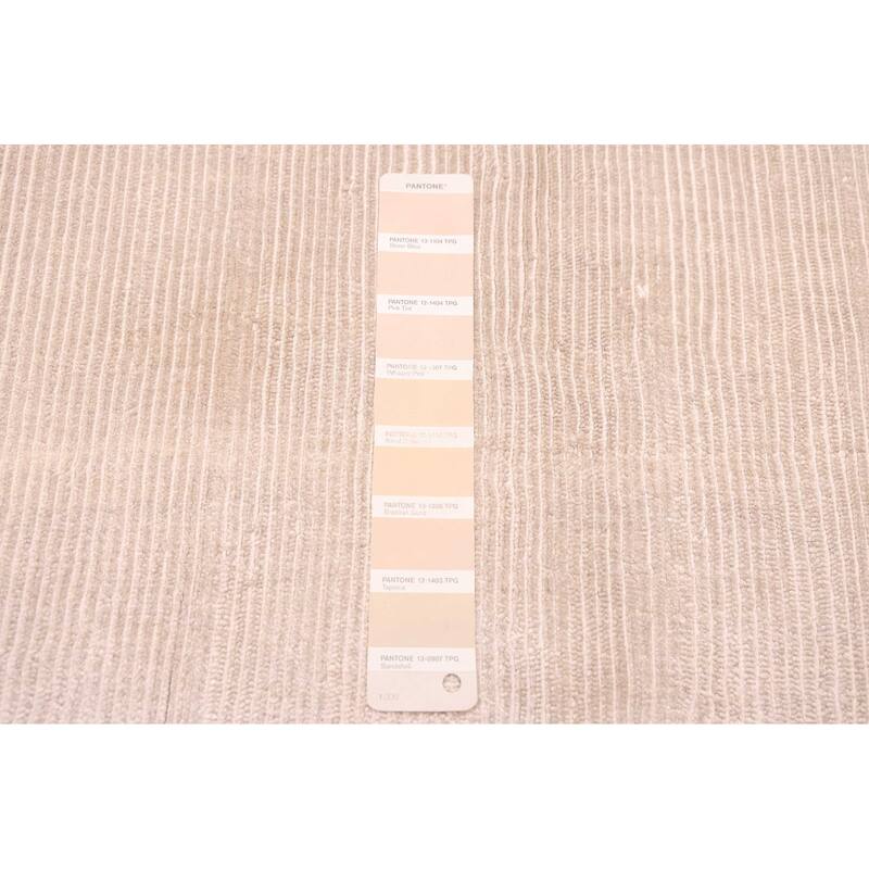 ECARPETGALLERY Hand Loomed Shimmer Beige Viscose Rug - 7'11 x 10'11