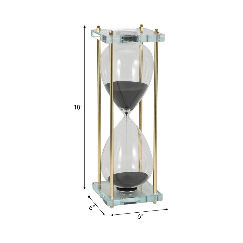 Sagebrook Home Glass Reynolds Hourglass, Elegant Decorative Objects