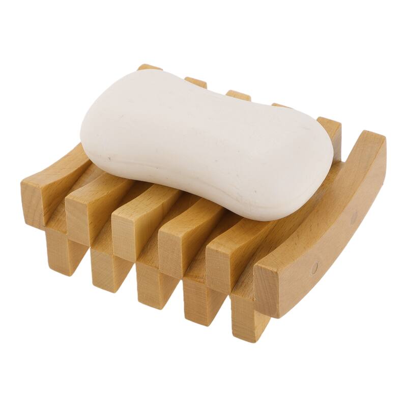 Portable Square Soap Dish for Bathroom for Kitchen 4.33"x3.54"x1.57" Brown 1 Pc