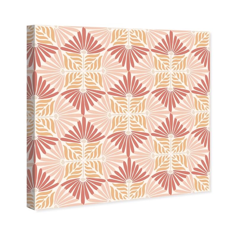 Wynwood Studio Canvas Abstract Floral Wall Paper II Pink and Rose Pink Modern & Contemporary Wall Art Canvas Print