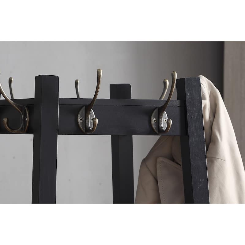 Roundhill Furniture Vassen 3-tier Storage Shelf Standing Coat Rack