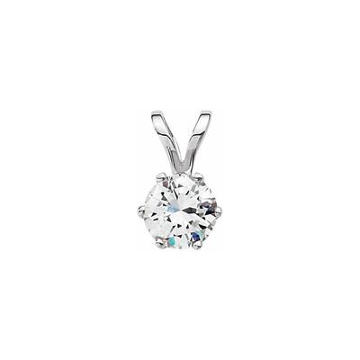 14k White Gold Cubic Zirconia Pendant