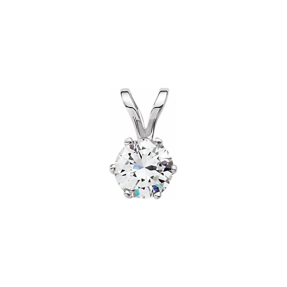 14k White Gold Cubic Zirconia Pendant