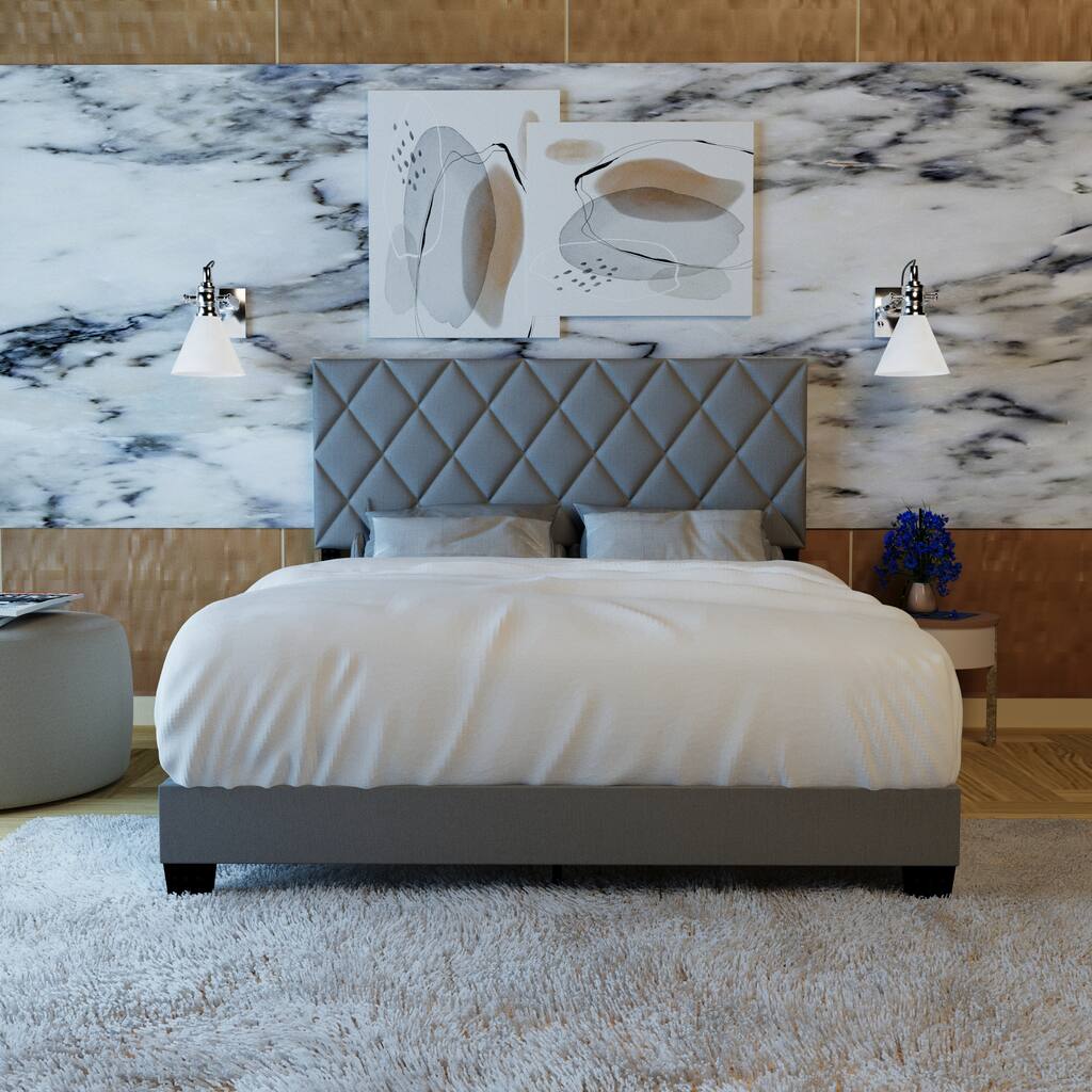 Gray Queen Size Adjustable Bed Frame Velvet Fabric Comfortable And Simple Versatile Style Make The Room Feel More Layered