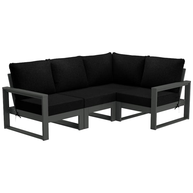 Endless Patio 4-Piece Deep Seating Set with Gray Frame - Gray/Black